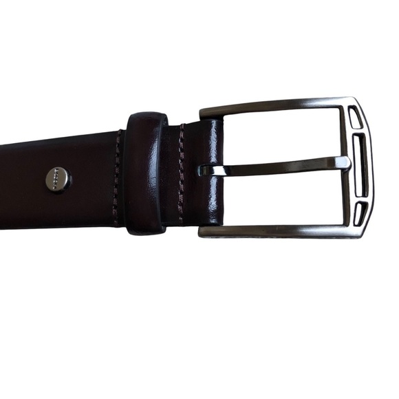 Boconi Mens Leather Belt Dark Brown 34 - Picture 6 of 12